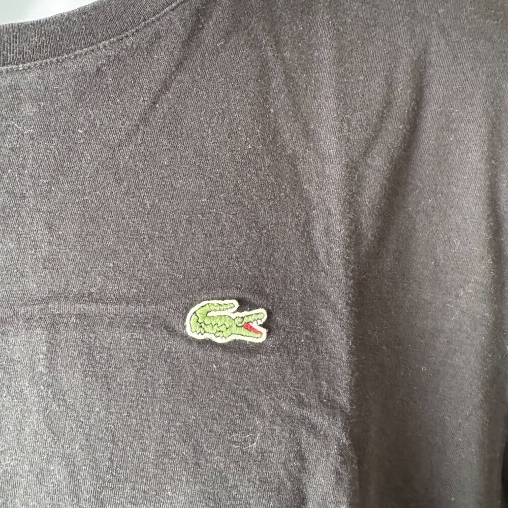 #22 Lacoste Black Crewneck Short Sleeve Tee Size 8 (3XL) - Picture 4 of 11